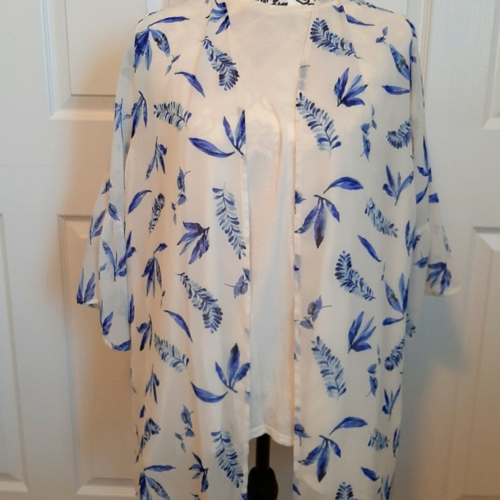 Cream and Royal Kimono Jacket
